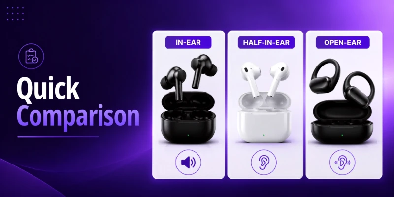 In-Ear, Half-In-Ear and Open-Ear Quick Comparison