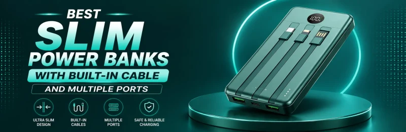 Best Slim Power Banks with Built-in Cable and Multiple Ports