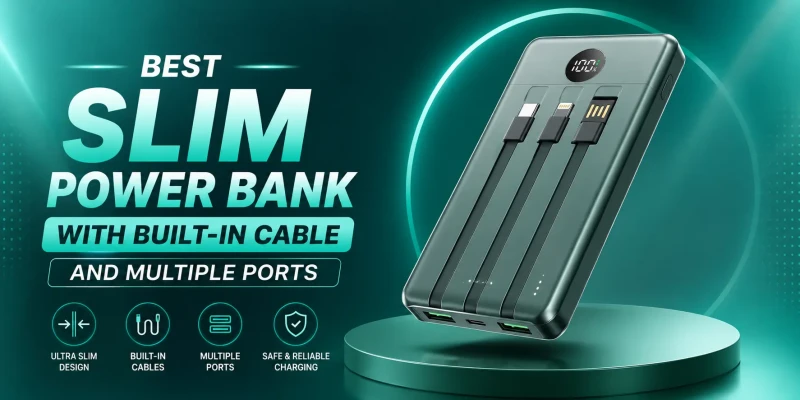 Best Slim Power Bank with Built-in Cable and Multiple Ports