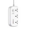 Ldnio SC3416 power strip with 3 sockets and 65W 4-port charger