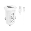 XO CC67 12W Dual USB Car Charger with USB-C Cable