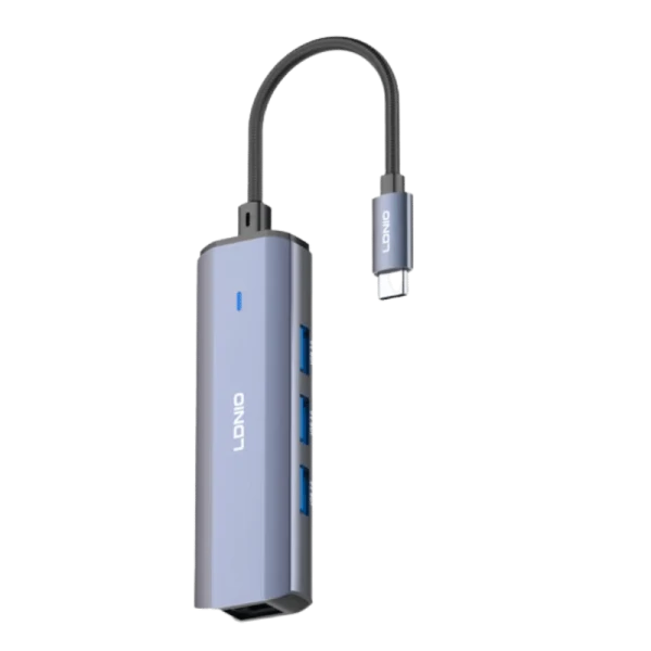 Ldnio DS-124C Type-C to USB 3.0×3 + RJ45 docking station hub