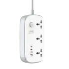 Ldnio SC3416 power strip with 3 sockets and 65W 4-port charger