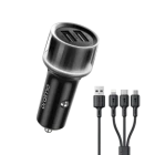 Oraimo Highway 15 15.5W Dual USB Car Charger with 3-in-1 Fast Charging Cable (OCC-1152D)