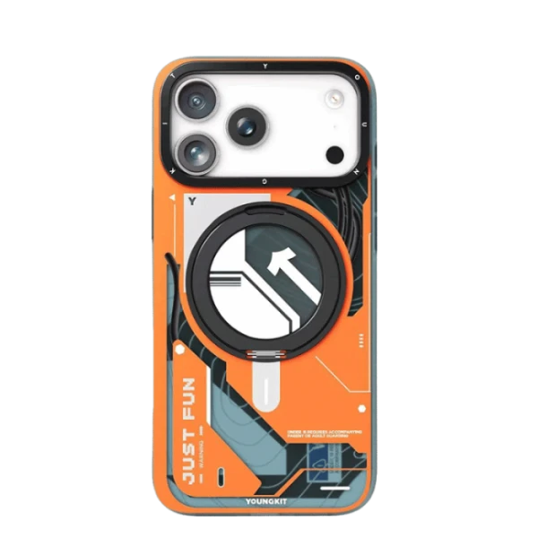 YOUNGKIT Startship for iPhone 17 Pro Max Magnetic Case Kickstand Rotating IMD TPU Phone Case